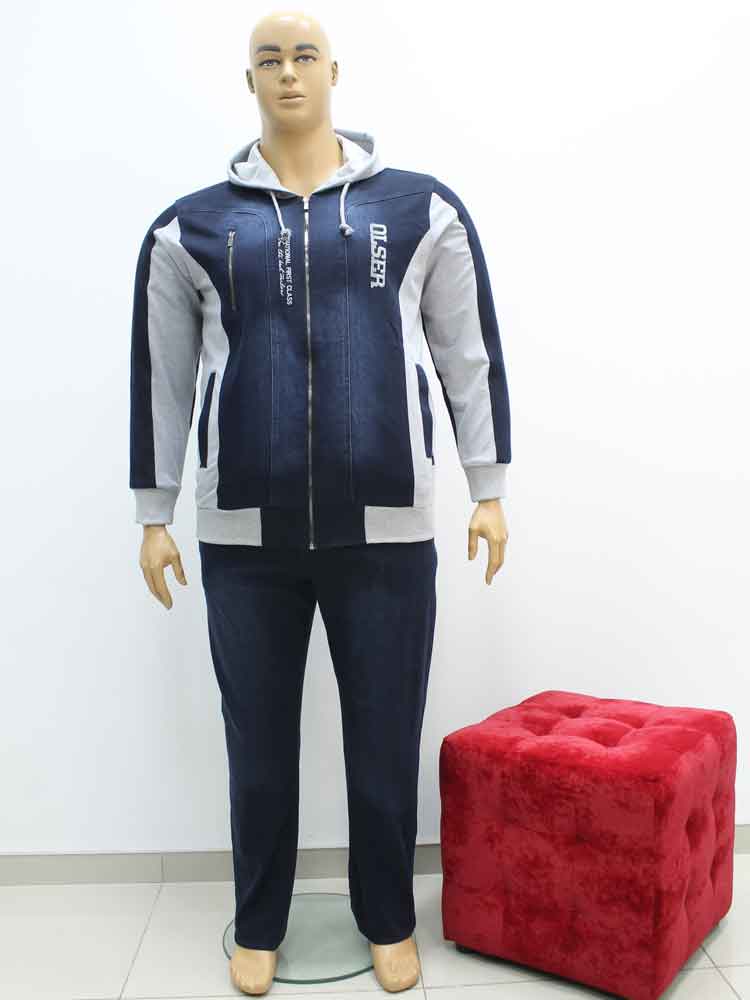 Костюм спортивный мужской джинсовый комбинированный с трикотажем большого размера. Магазин «Большой Папа», Харьков.