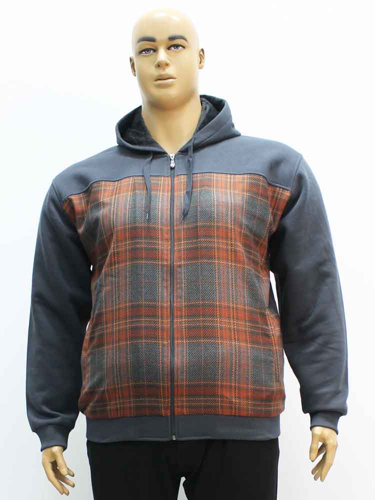 Кофта-куртка мужская комбинированная на подкладке из искусственного меха большого размера. Магазин «Большой Папа», Харьков.