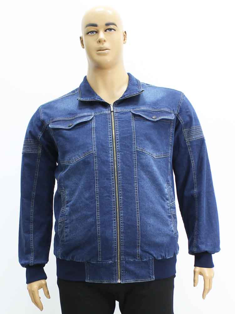 Куртка джинсовая мужская на манжете большого размера. Магазин «Большой Папа», Харьков.