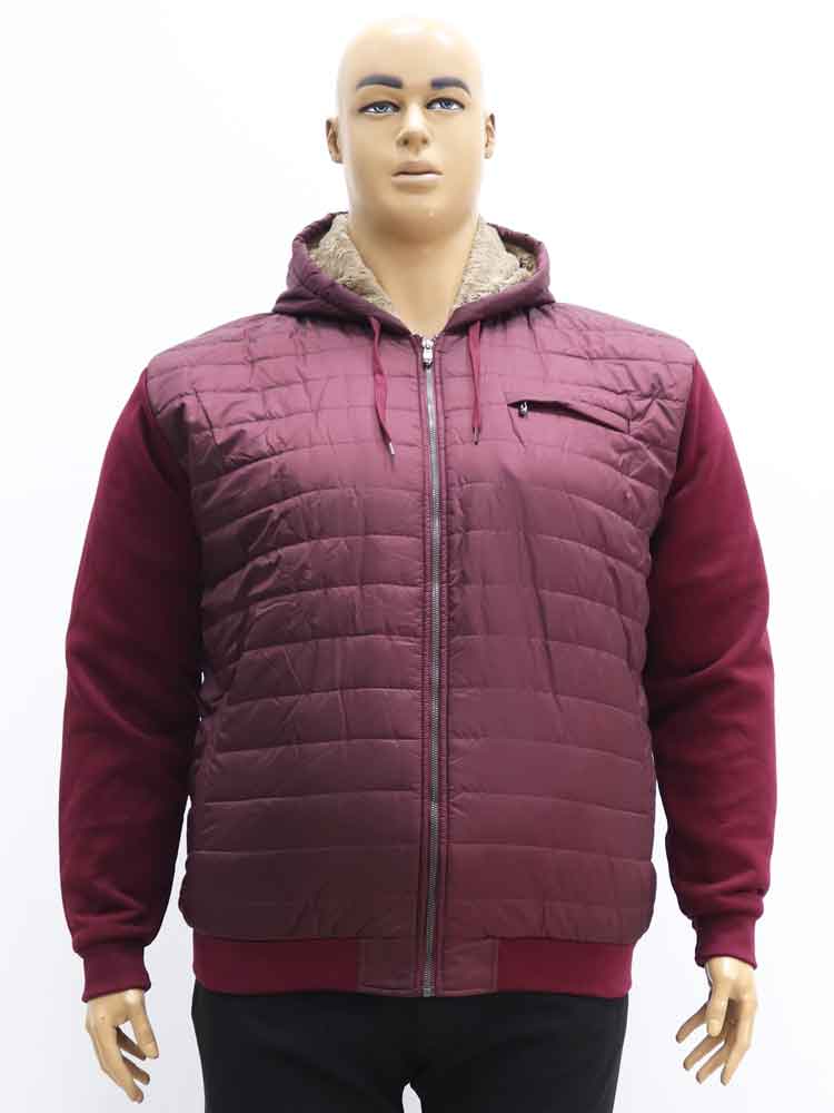 Кофта-куртка мужская комбинированная на подкладке из искусственного меха большого размера, 2021. Магазин «Большой Папа», Харьков.