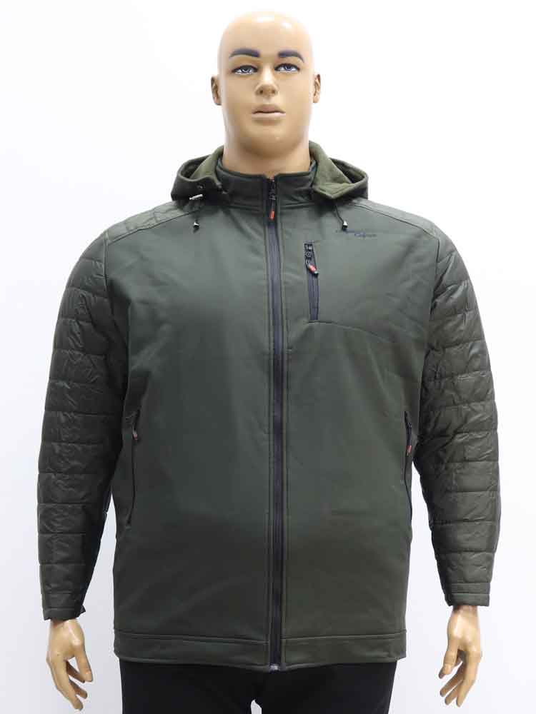 Куртка демисезонная мужская комбинированная с капюшоном (Softshell) большого размера. Магазин «Большой Папа», Харьков.