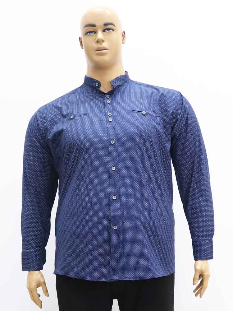 Сорочка (рубашка) мужская из хлопка с эластаном (вортник стойка) большого размера, 2021. Магазин «Большой Папа», Харьков.