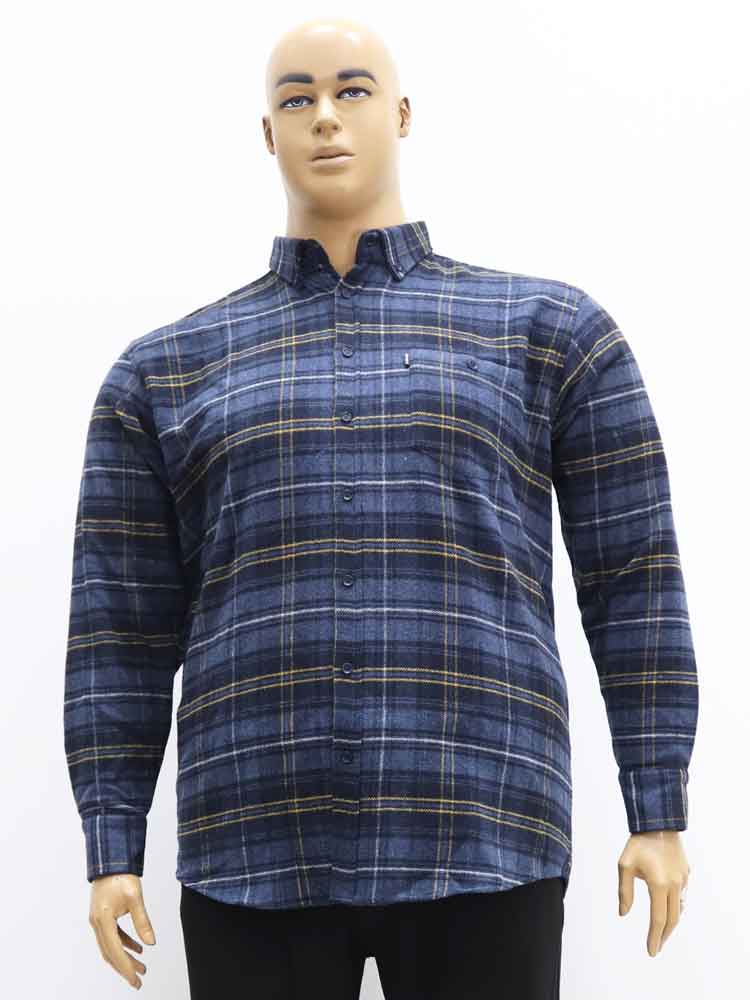 Сорочка (рубашка) мужская фланелевая из хлопка большого размера, 2021. Магазин «Большой Папа», Харьков.