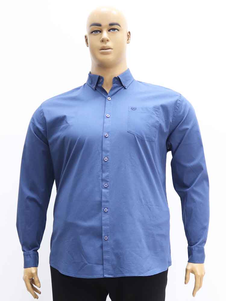 Сорочка (рубашка) мужская из хлопка с эластаном большого размера. Магазин «Большой Папа», Харьков.