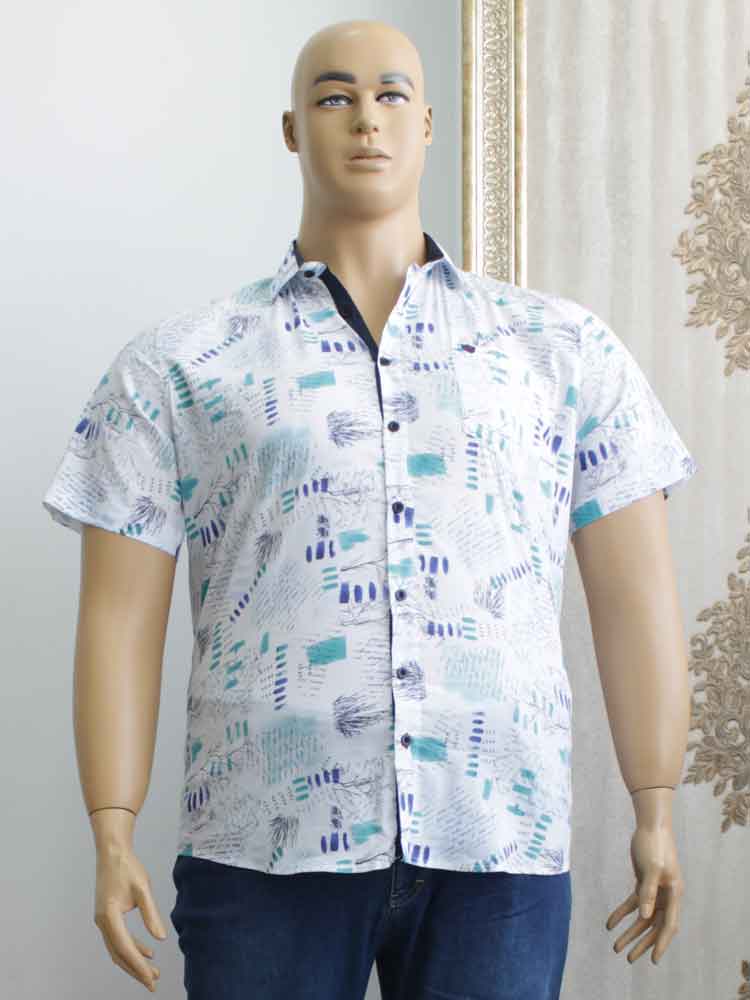 Рубашка-гавайка мужская из хлопка большого размера. Магазин «Большой Папа», Харьков.