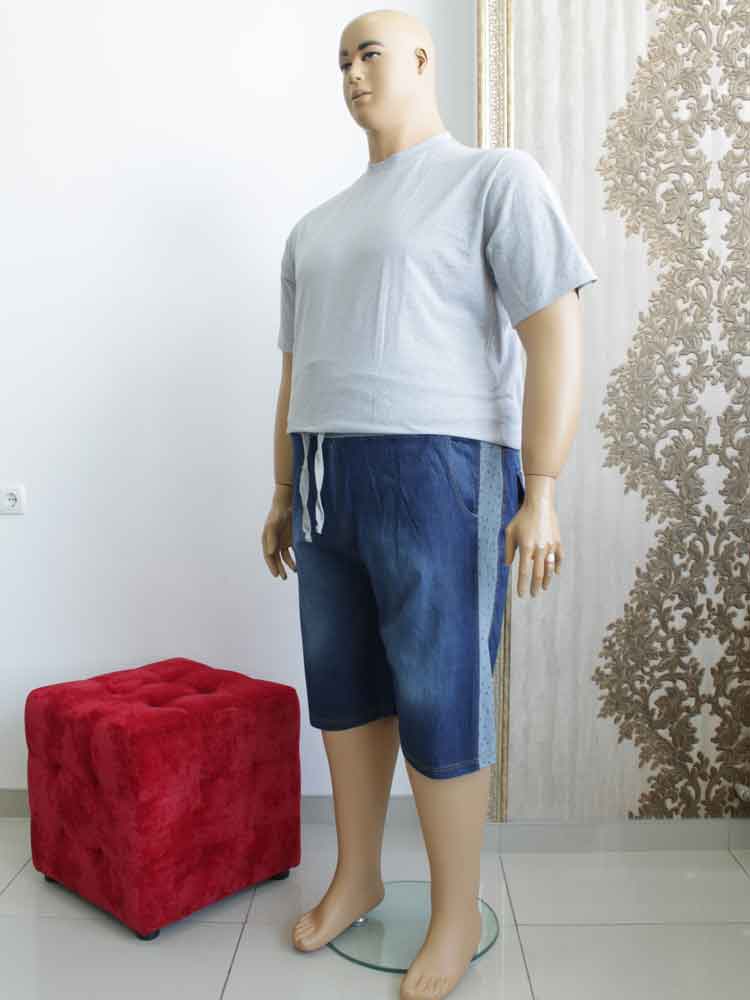 Бриджи мужские джинсовые облегченные комбинированные большого размера. Магазин «Большой Папа», Харьков.