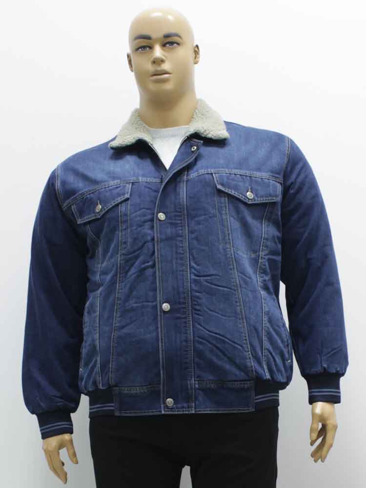 Куртка джинсовая мужская с подкладкой из искусственного меха большого размера. Магазин «Большой Папа», Харьков.
