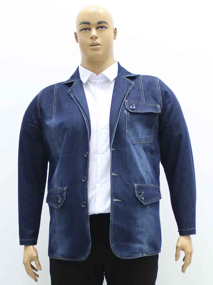Пиджак мужской джинсовый большого размера, 2020. Магазин «Большой Папа», Харьков.