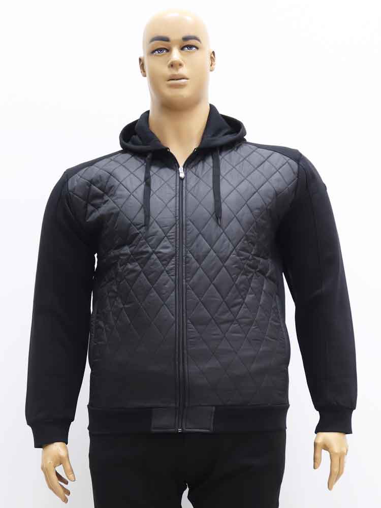 Кофта-куртка мужская комбинированная с капюшоном большого размера. Магазин «Большой Папа», Харьков.