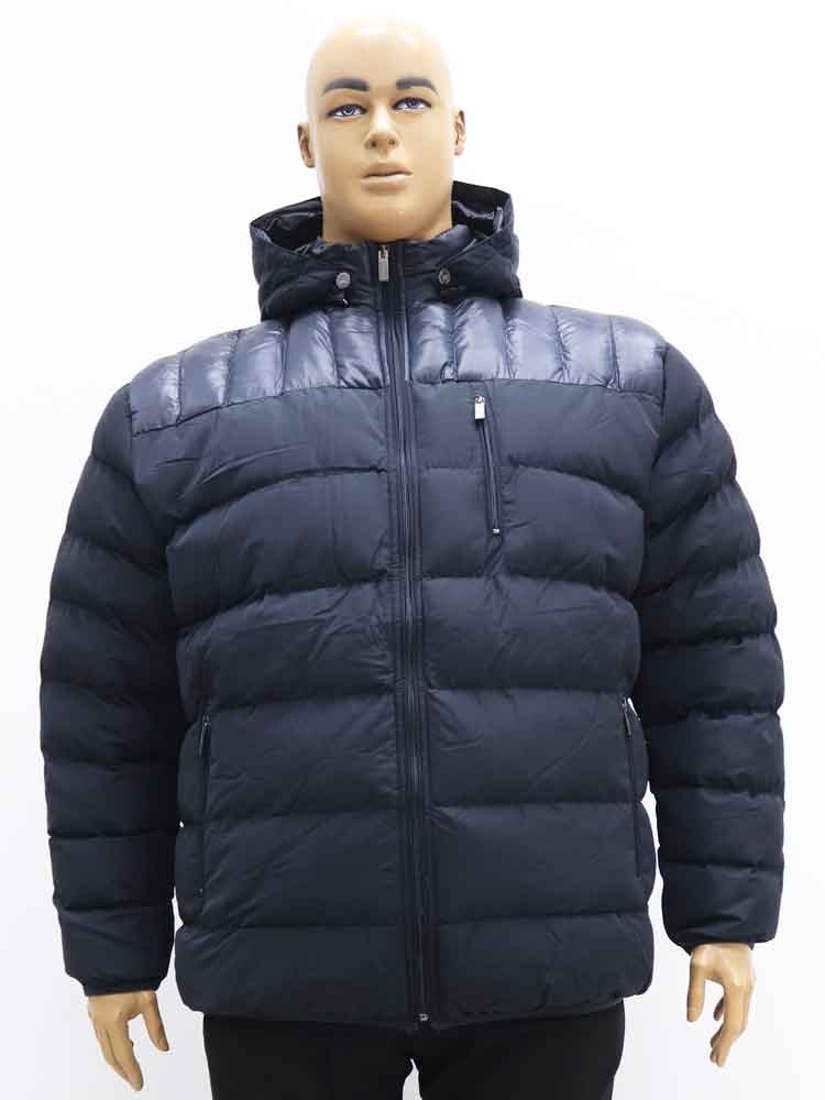Куртка зимняя мужская комбинированная с капюшоном большого размера, 2021. Магазин «Большой Папа», Харьков.