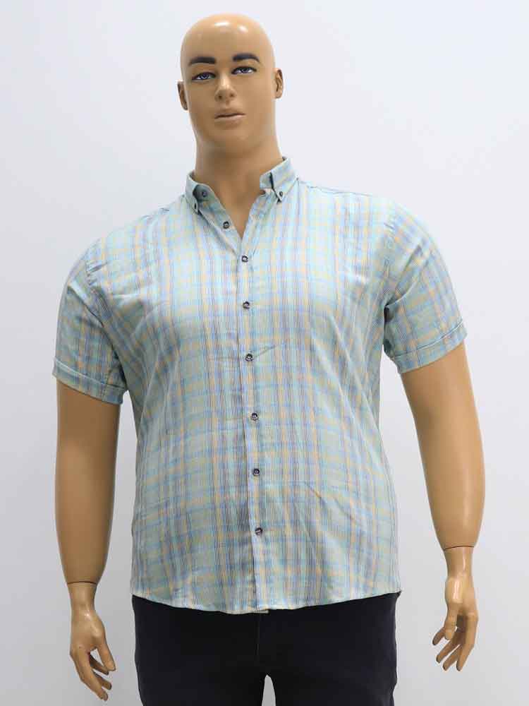 Сорочка (рубашка) мужская из хлопка с лайкрой большого размера. Магазин «Большой Папа», Харьков.